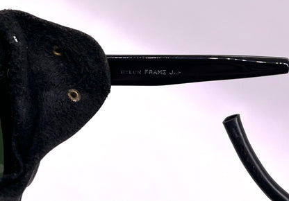 Japan Glacier Vintage Sunglasses-Deadstock Glass Lens Leather Side Shields