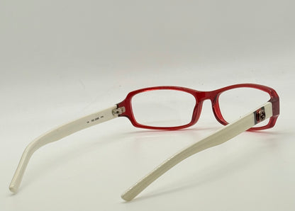 Gucci Gg 2568 Pr6 Red & Ivory Rectangular Eyeglasses-Vintage|Deadstock-Italy
