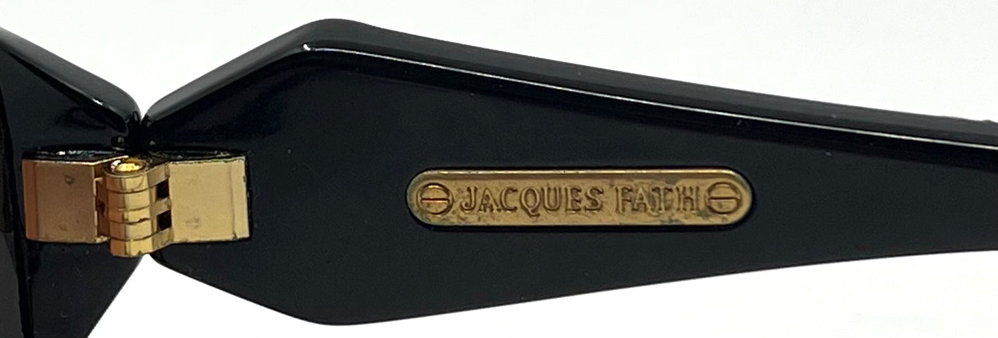 Jacques Fath 872-O Vintage Sunglasses-Exotic Snake Skin Temple-Unworn