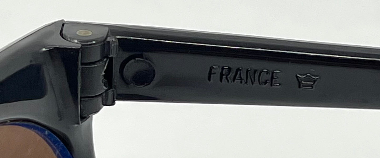 Vuarnet Pouilloux 4002 Vintage Sunglasses Black Brown Lenses-Made in France