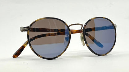 Persol 2422-S-J 1065/04 Brass & Tortoise Round Vintage Sunglasses – Made in Italy