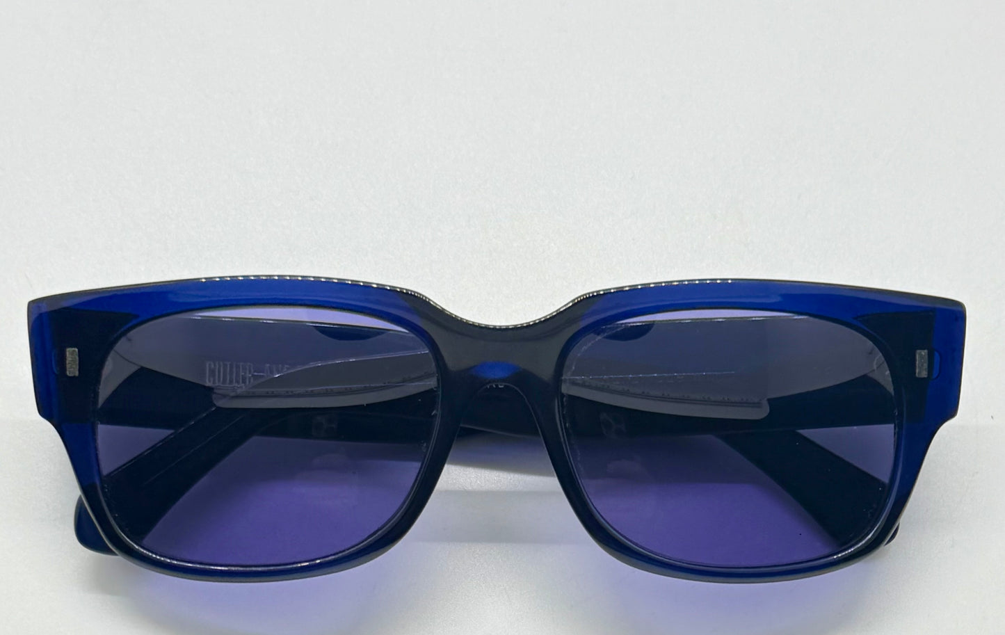 Cutler and Gross M1016 CNB Sunglasses w/New Solid Soft Plum/Purple Tint Custom Lenses-Rare Blue-56mm-Handmade in Italy