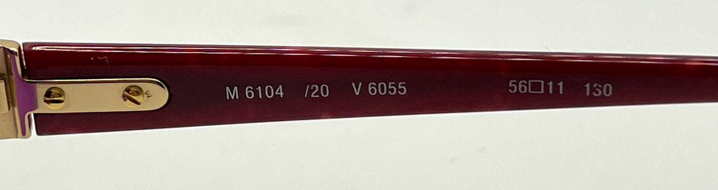 Silhouette M 6104 V 6055 Vintage Sunglasses w/New Solid Purple Custom Lenses-56mm-Unworn/NOS-Austria