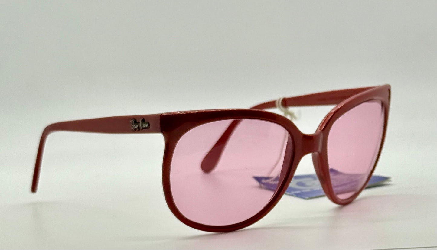 Ray-Ban CATS 1000 Red 1980s-B&L Changeable Rose Lenses-Vintage-France-UNWORN