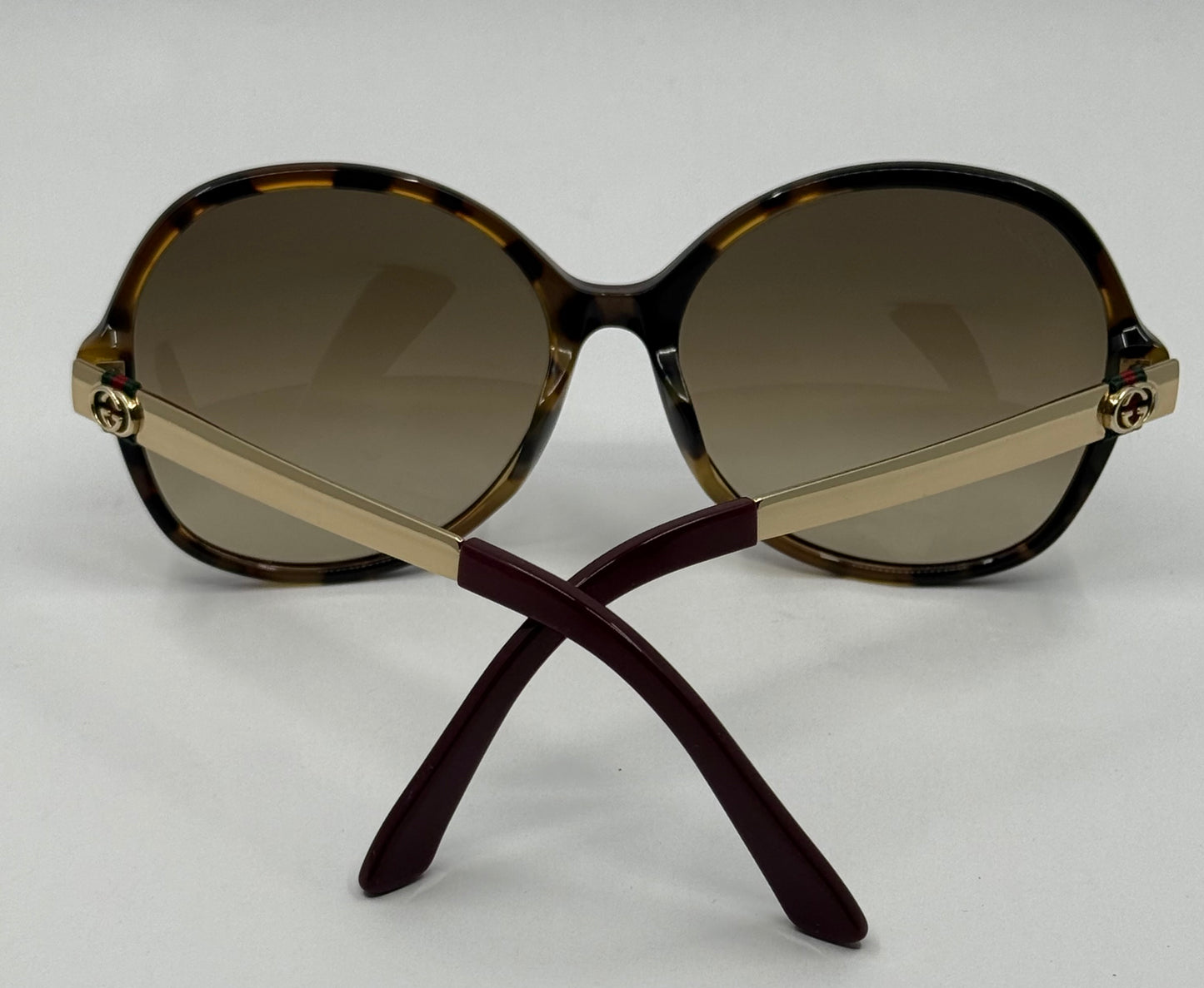 Gucci GG3796/F/S LV5CC Oversized Butterfly Sunglasses Gold Brown Authentic