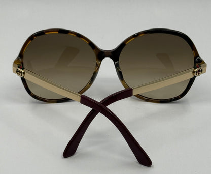 Gucci GG3796/F/S LV5CC Oversized Butterfly Sunglasses Gold Brown Authentic