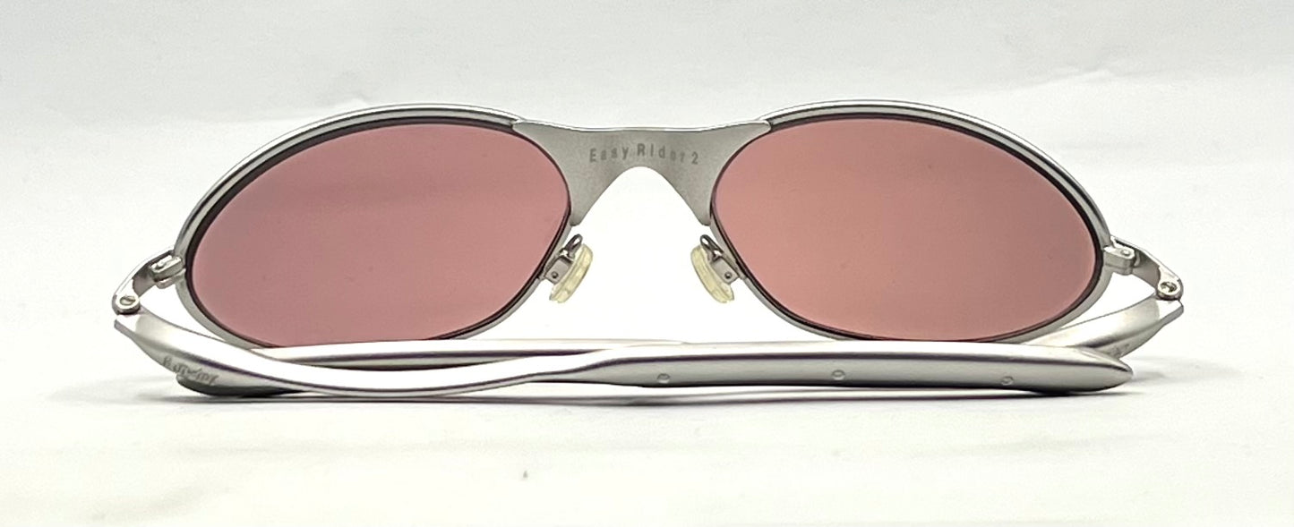 Easy Rider 2- Y2K Vintage Oval Sunglasses-Made in Italy-Unworn-Pink Lens
