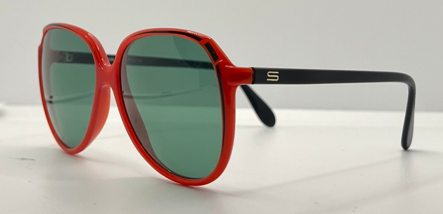 Silhouette MOD 1103 Vintage Sunglasses w/New Solid Green Custom Lenses-56mm-Unworn
