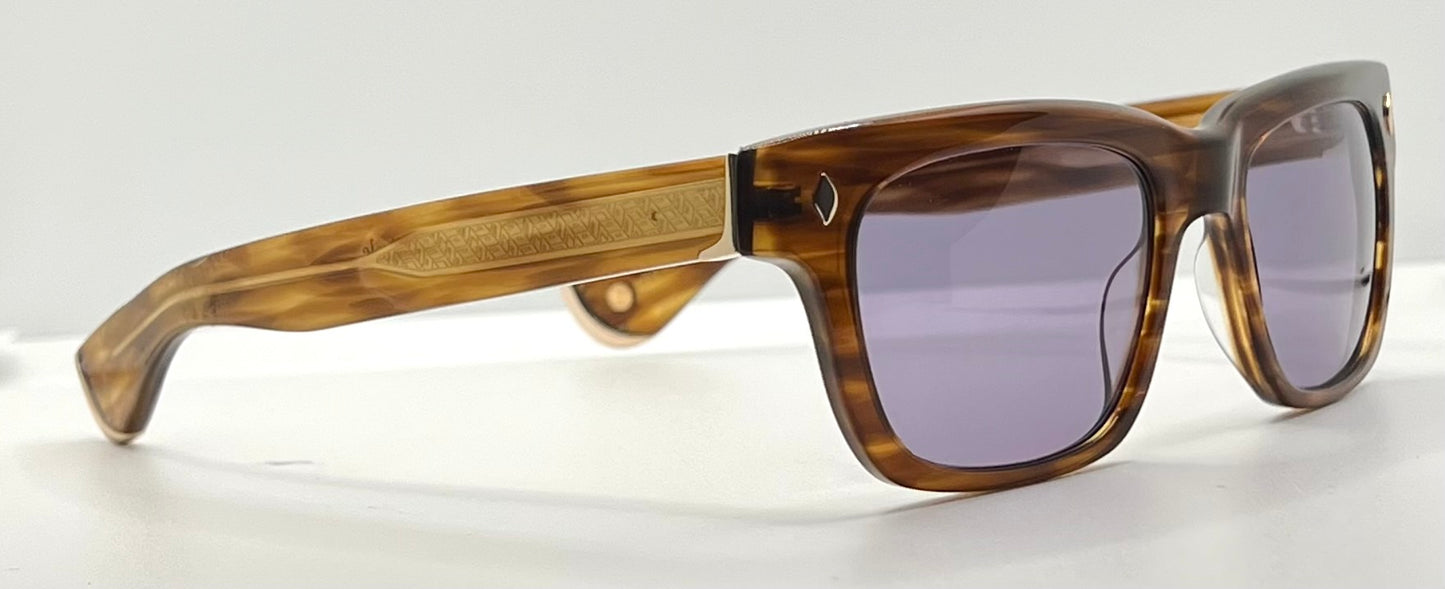 GARRETT LEIGHT x Officine Générale 118 DB-Limited Collab w/New, Custom Solid Violet Lenses-Unworn