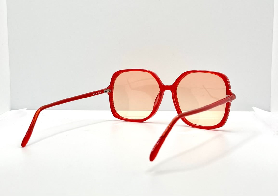 Anglo American Eyewear MOD. 11560X 20 – Red Oversized Sunglasses-Deadstock – All Original – Made in England