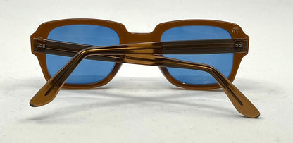 USS BCG 46-24 VINTAGE Military Frames-New Solid Blue Second Chance Customs Lenses