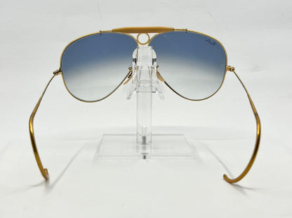 B&L Ray-Ban Shooter 62mm Vintage Gold Aviator-New Custom Lenses – Cable Temples-UNWORN