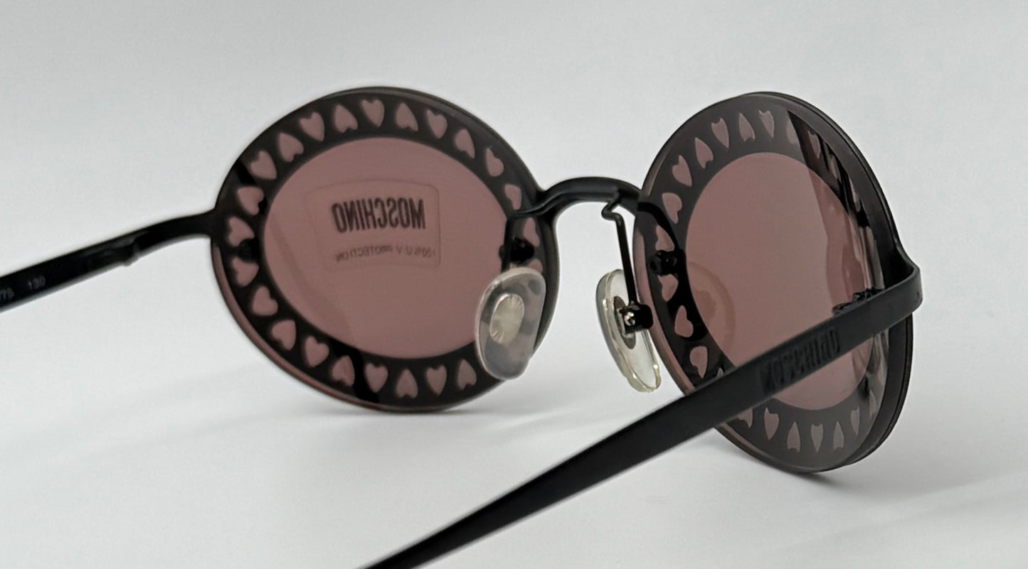 MOSCHINO M3089-S 53017 HEART CUTOUT SUNGLASSES-MADE IN ITALY-VINTAGE DEADSTOCK