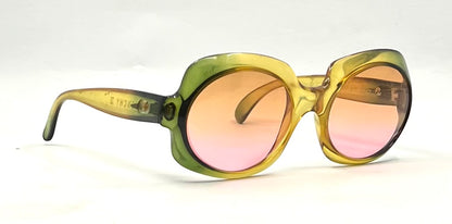 GIVENCHY II VINTAGE Optyl Sunglasses Green Citrine- New Solid Rose Custom Lenses