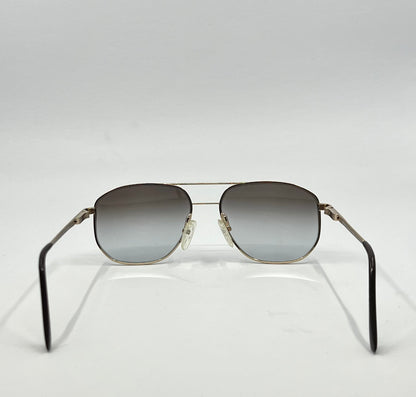 Studio 123-R-Flex Gold Vintage Aviator Sunglasses w/New Grey Gradient Custom Lenses-Deadstock