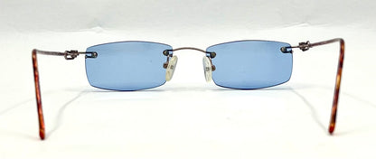 JBK 21.2 VINTAGE Rimless “Italian Design” Sunglasses – Light Blue Solid Lens-Unworn-45mm