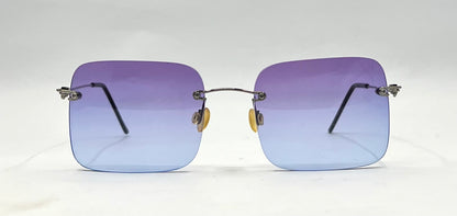 Masters 543 Rimless Gradient Sunglasses – Purple to Blue Lens – G/MET – Unworn