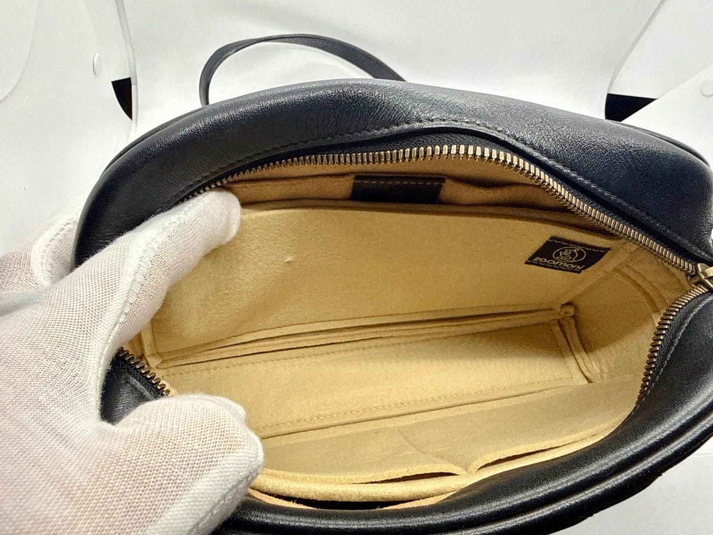 Gucci GG Marmont Small Camera Bag-Black Leather- Chevron Gold