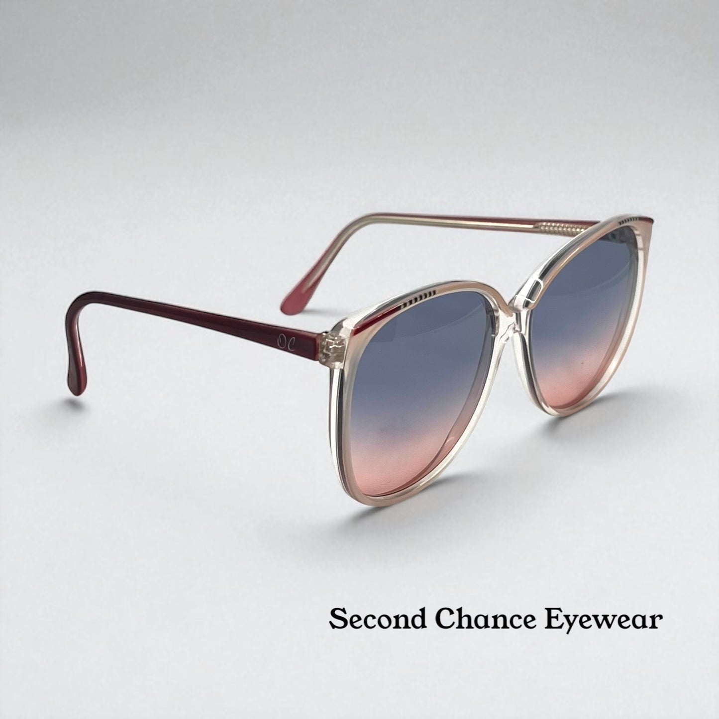 Oleg Cassin 780 Vintage Sunglasses w/New Blue/Rose Gradient Custom Tinted Lenses-Unworn-140mm