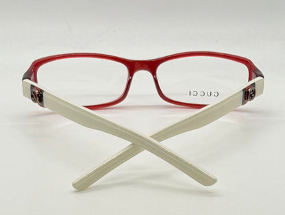 Gucci Gg 2568 Pr6 Red & Ivory Rectangular Eyeglasses-Vintage|Deadstock-Italy