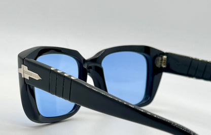 Persol 6156-Arabic Export-Blue Mineral Glass-Vintage 1940s-Deadstock-Rare