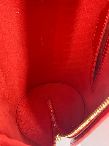 Louis Vuitton Red Epi Leather Barrel Handbag Papillon Made in France Authentic
