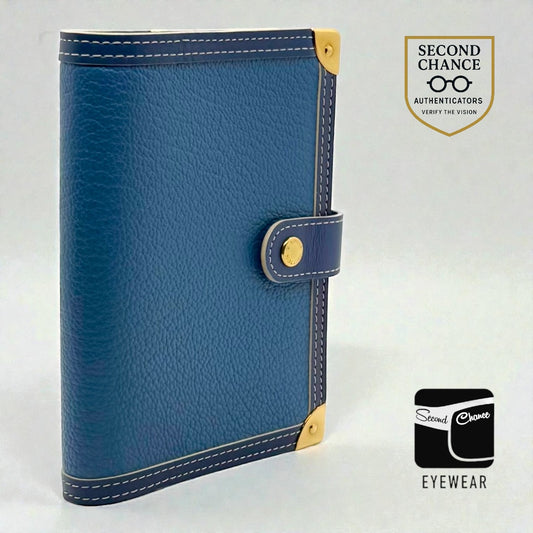 Louis Vuitton Taiga Agenda PM-Blue Leather-VINTAGE Organizer