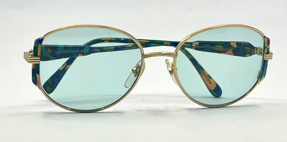 Maurice St Michel Vintage Italian Sunglasses-New Solid  Aqua Custom Tinted Lenses