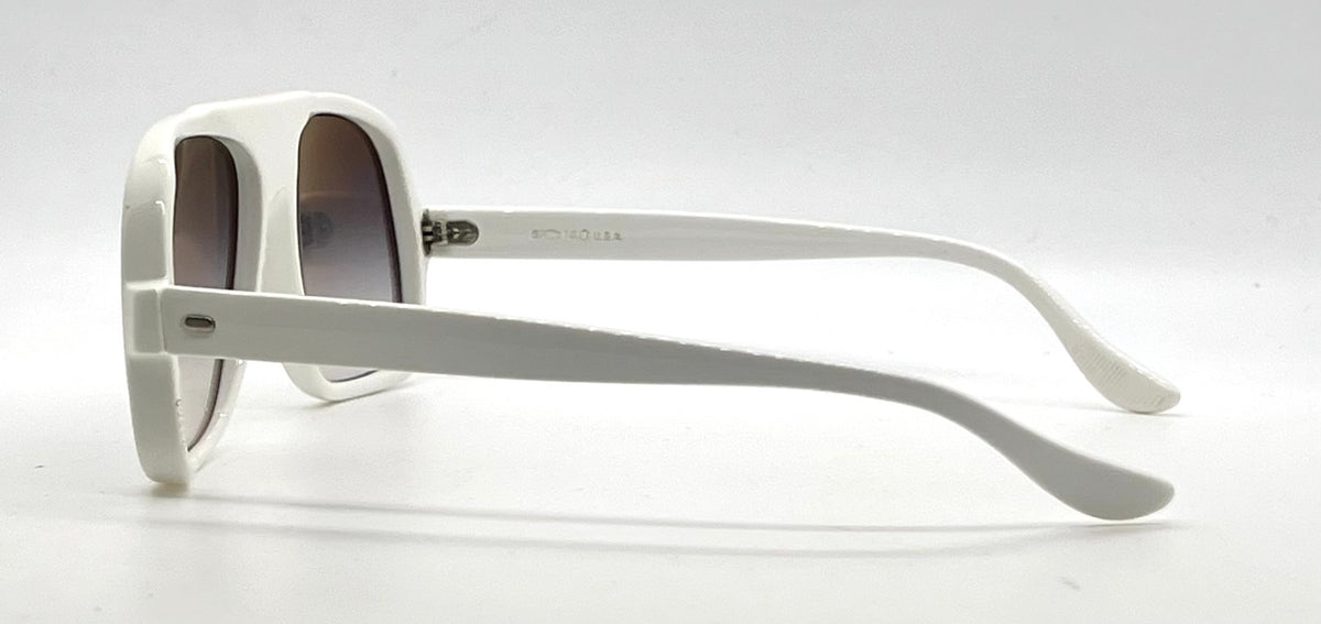 SRO VINTAGE Optical White Oversized Aviator Sunglasses-New Gray Gradient Lens-USA