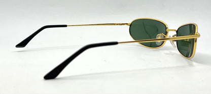 Ray-Ban RB8020 ORBS 001 Gold Oval Sunglasses-Green G-15 Glass-59mm-Italy