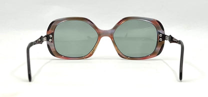 MARCOLIN AMBRA VINTAGE Oversized Sunglasses-New Solid Green Custom Lenses-Italy