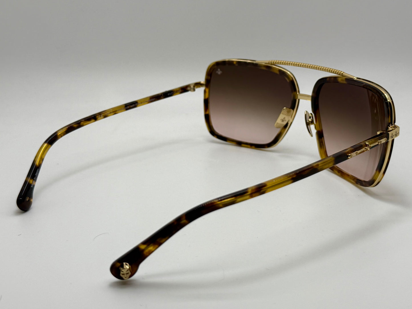 Brand New Philippe V No. 9 Sunglasses-Tortoise & Gold 63mm Frame-Handmade in Japan