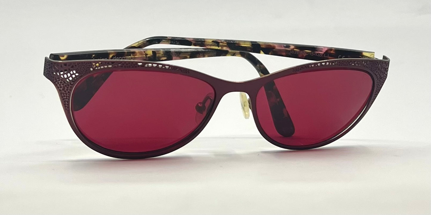 ProDesign Denmark 3831 Sunglasses-New Crimson Bloom Second Chance Custom Lenses-Unworn