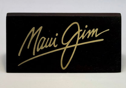 Pre-Owned Maui Jim Retail Display Sign - Lacquered Wood with Gold Logo