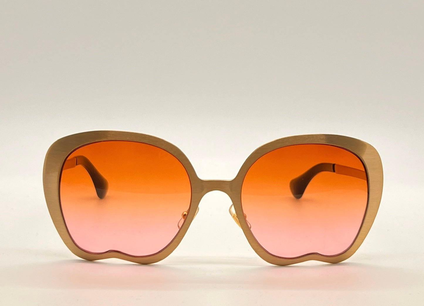 MIU MIU SMU54N JAZ Sun Wave Luxury Brass Sunglasses w/New Custom Gold to Rose Gradient Lenses