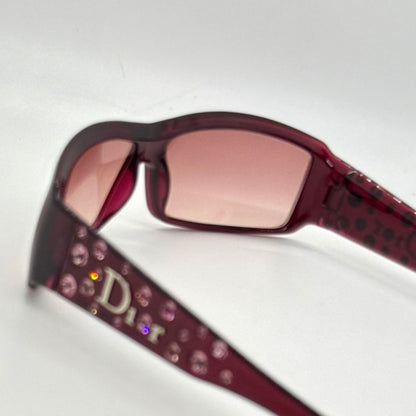 Dior Sparkling 1 Crystal Y2K Burgundy-Vintage Sunglasses-NOS/Unworn-Italy