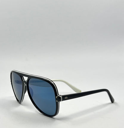 Vintage Japanese Aviator Sunglasses – AMB. JAPAN – Deadstock – Blue Mirror Tint