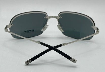 MIU MIU SMU57H Y2K Vintage Deadstock Rimless Shield Sunglasses-Full Kit