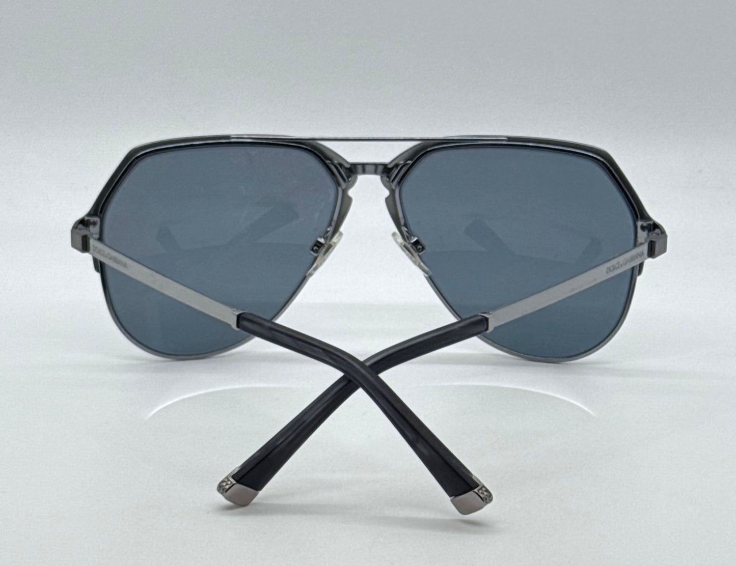 Dolce & Gabbana DG2151 1108/81 59mm-Gunmetal Aviator Sunglasses-made in Italy-Full Kit