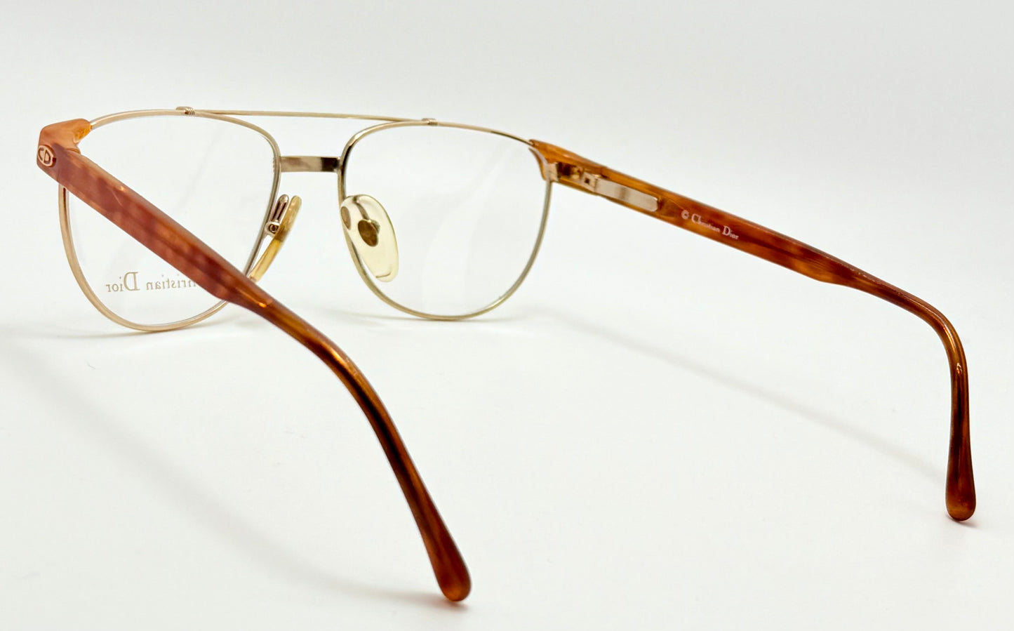 Vintage New/Deadstock Christian Dior 2722 10 Gold & Chestnut Frames – 54mm