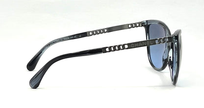 CHANEL 5352 Blue Gradient Cat Eye Sunglasses 59-16 Italy Unworn