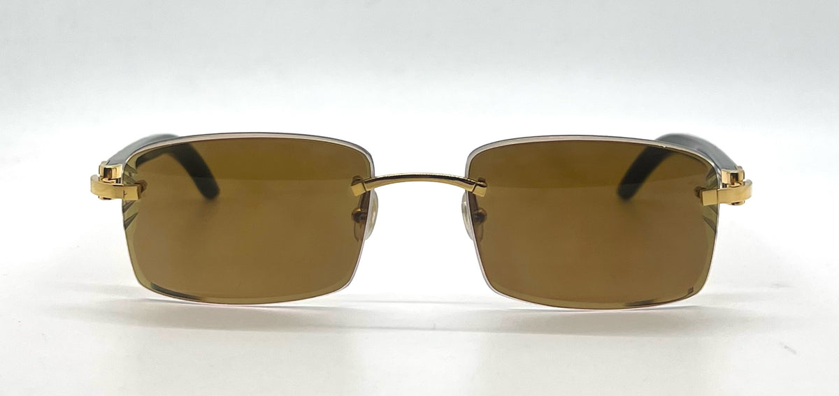 Cartier CT0046O Gold/White Horn Buffs-New Custom Transition Lenses-Full Kit