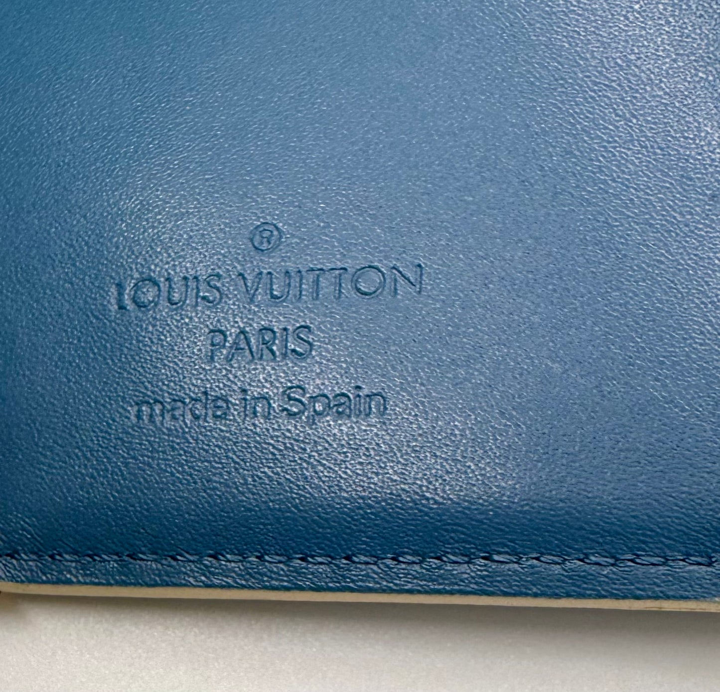Louis Vuitton Taiga Agenda PM-Blue Leather-VINTAGE Organizer