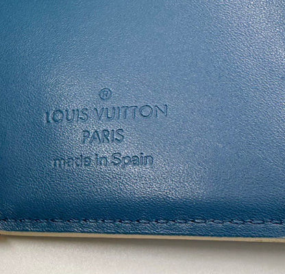 Louis Vuitton Taiga Agenda PM-Blue Leather-VINTAGE Organizer