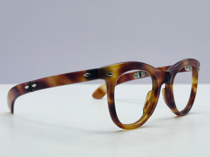 Late 60's NOS Thick French Panto Style Eyeglass Frames with Folding Temples