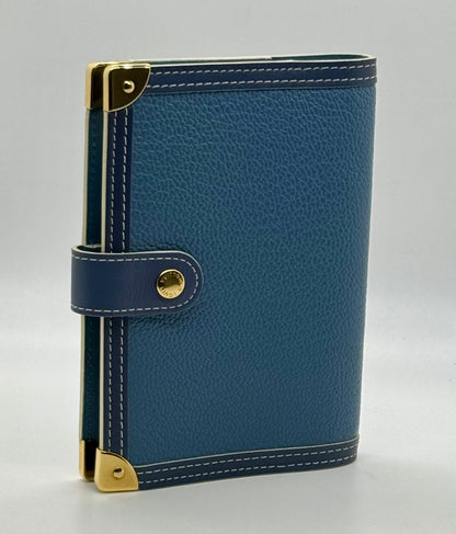 Louis Vuitton Taiga Agenda PM-Blue Leather-VINTAGE Organizer