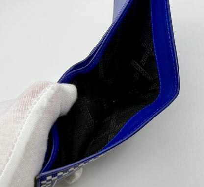 Versace Blue & White Logo Bifold Wallet-Made in Italy-Authentic