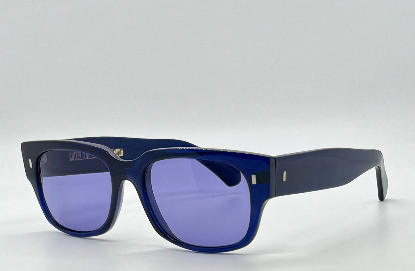 Cutler and Gross M1016 CNB Sunglasses w/New Solid Soft Plum/Purple Tint Custom Lenses-Rare Blue-56mm-Handmade in Italy
