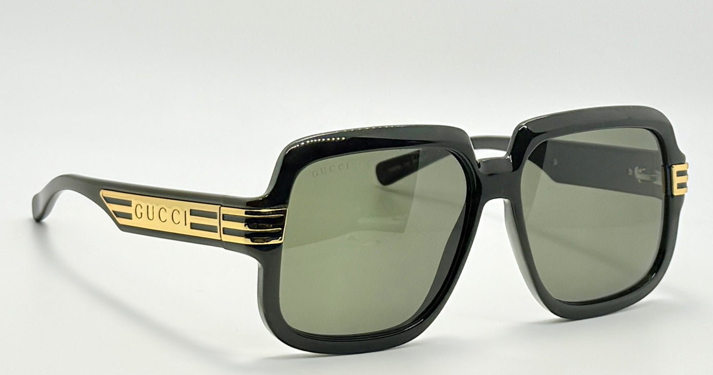 Brand New Gucci GG0979S 001 Black/Gold Sunglasses – Luxurious Statement Piece