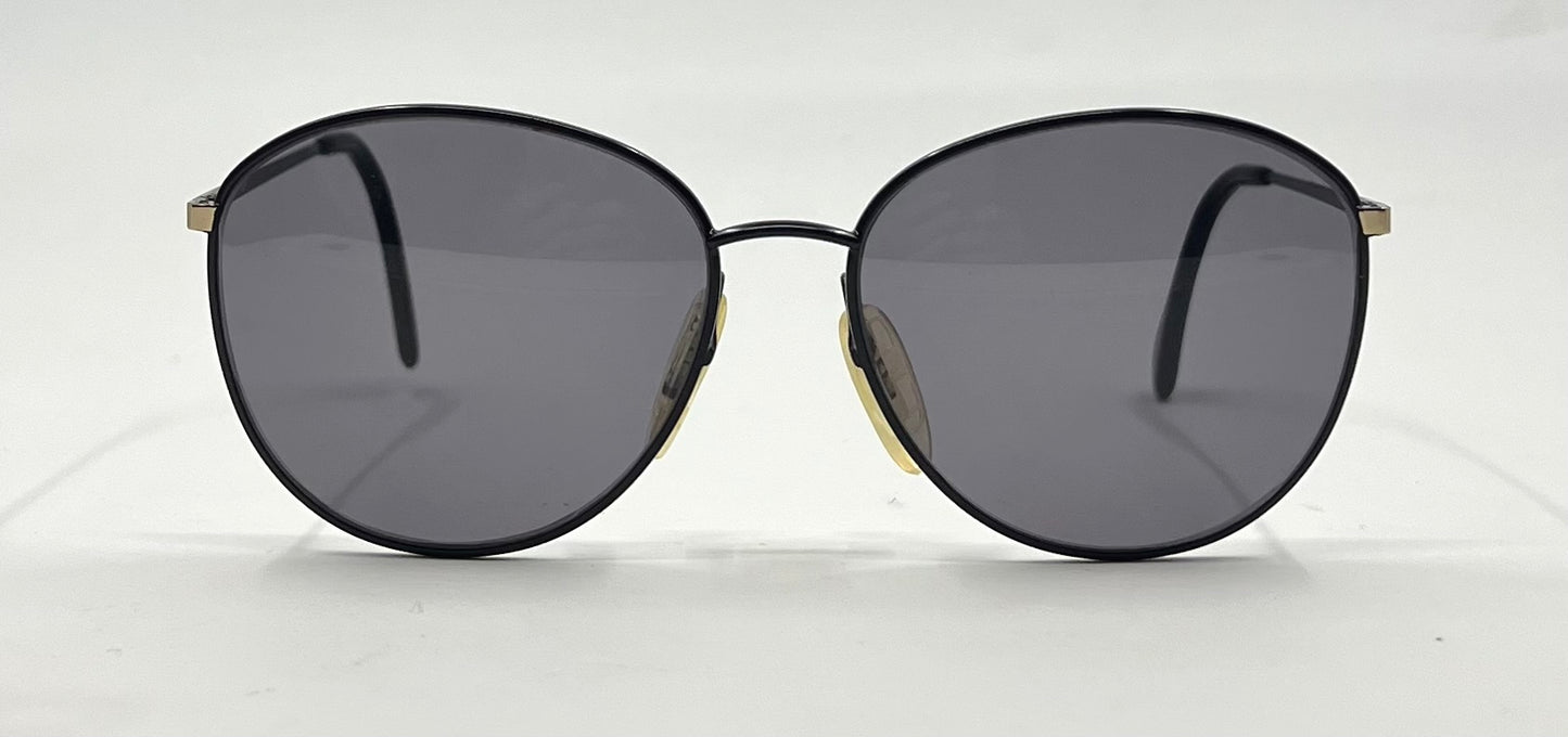 Zeiss 6595 4202 Vintage Sunglasses-New Solid Black Second Chance Custom Lenses-Unworn